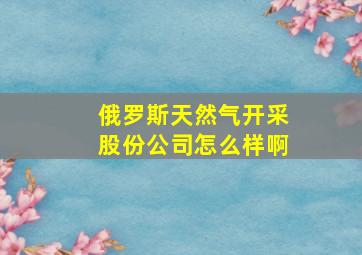 俄罗斯天然气开采股份公司怎么样啊