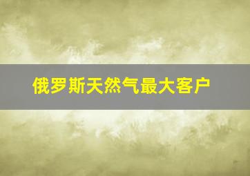 俄罗斯天然气最大客户