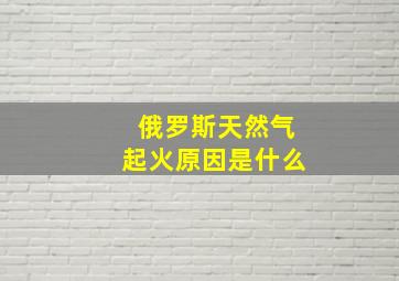 俄罗斯天然气起火原因是什么