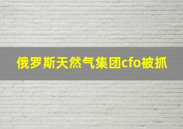 俄罗斯天然气集团cfo被抓