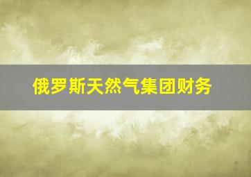 俄罗斯天然气集团财务