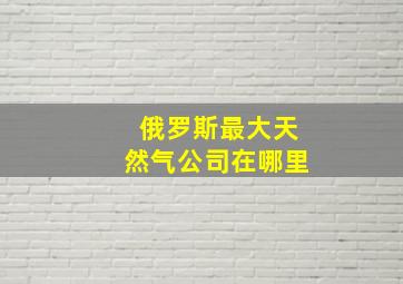 俄罗斯最大天然气公司在哪里