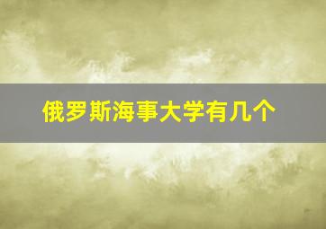 俄罗斯海事大学有几个