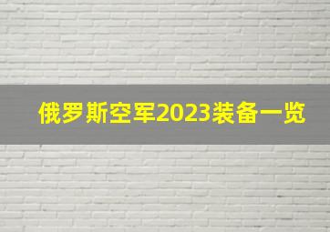 俄罗斯空军2023装备一览