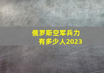 俄罗斯空军兵力有多少人2023