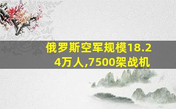 俄罗斯空军规模18.24万人,7500架战机