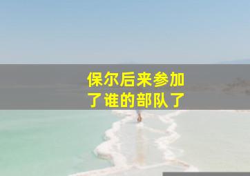 保尔后来参加了谁的部队了