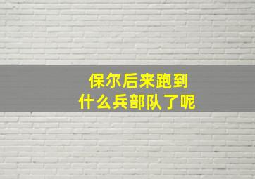 保尔后来跑到什么兵部队了呢