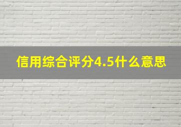 信用综合评分4.5什么意思