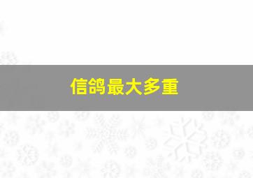 信鸽最大多重