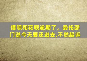 借呗和花呗逾期了。委托部门说今天要还进去,不然起诉