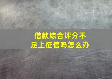 借款综合评分不足上征信吗怎么办