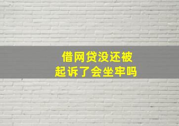 借网贷没还被起诉了会坐牢吗