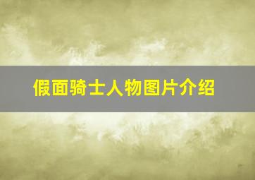 假面骑士人物图片介绍