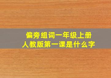 偏旁组词一年级上册人教版第一课是什么字