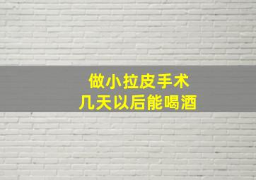 做小拉皮手术几天以后能喝酒