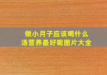 做小月子应该喝什么汤营养最好呢图片大全