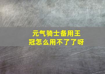 元气骑士备用王冠怎么用不了了呀