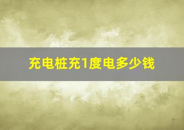 充电桩充1度电多少钱