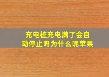 充电桩充电满了会自动停止吗为什么呢苹果