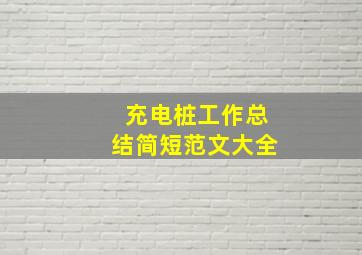 充电桩工作总结简短范文大全