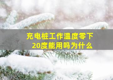 充电桩工作温度零下20度能用吗为什么