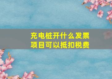 充电桩开什么发票项目可以抵扣税费