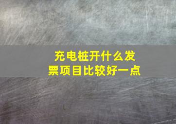 充电桩开什么发票项目比较好一点