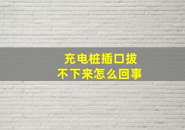 充电桩插口拔不下来怎么回事