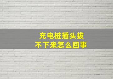 充电桩插头拔不下来怎么回事