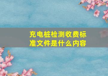 充电桩检测收费标准文件是什么内容