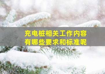 充电桩相关工作内容有哪些要求和标准呢