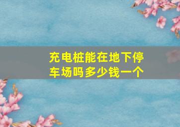 充电桩能在地下停车场吗多少钱一个