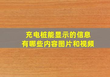 充电桩能显示的信息有哪些内容图片和视频