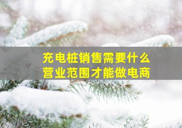 充电桩销售需要什么营业范围才能做电商