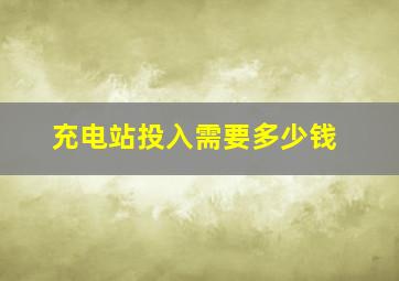 充电站投入需要多少钱