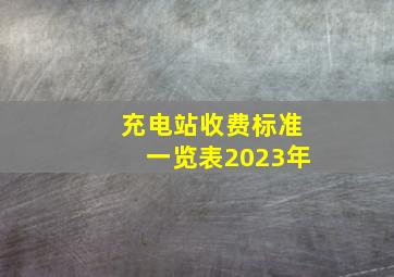 充电站收费标准一览表2023年