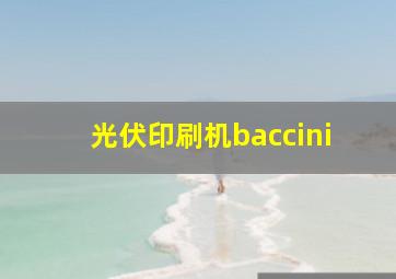 光伏印刷机baccini