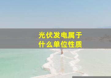 光伏发电属于什么单位性质