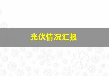 光伏情况汇报