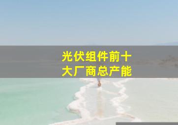 光伏组件前十大厂商总产能