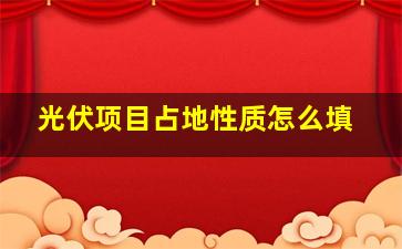 光伏项目占地性质怎么填