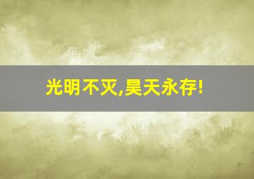 光明不灭,昊天永存!