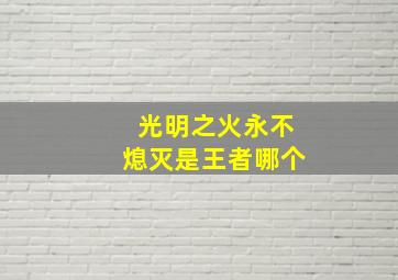 光明之火永不熄灭是王者哪个