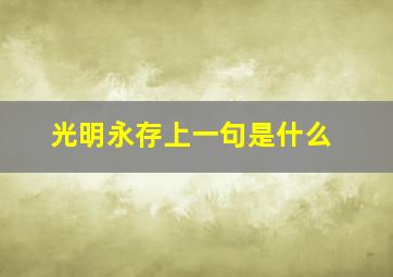 光明永存上一句是什么