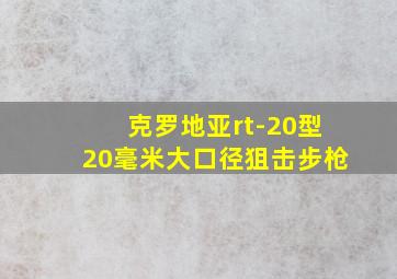 克罗地亚rt-20型20毫米大口径狙击步枪