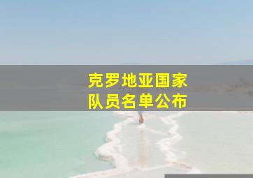 克罗地亚国家队员名单公布