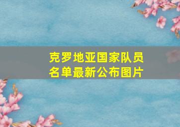 克罗地亚国家队员名单最新公布图片