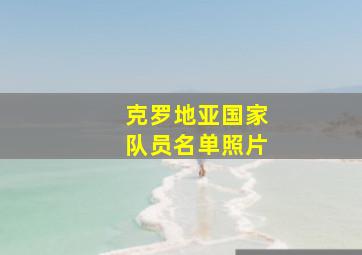 克罗地亚国家队员名单照片