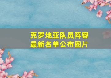 克罗地亚队员阵容最新名单公布图片